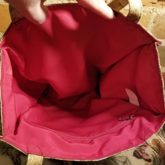 VINTAGE METALLIC CHEETAH PURSE GOLD SPARKLY LEOPARD ANIMAL PRINT Y2K GRUNGE PUNK - Picture 9 of 9